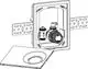 HEIMEIER UP-Kasten Multibox mit RTL, sichtbar ist das Innenleben mit Anschluss- und Regelungselementen, montiert an einer Wandplatte. Produkt von IMI Hydronic Engineering.